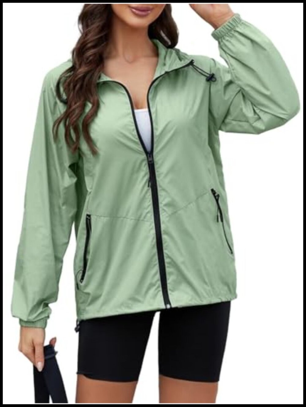Women Waterproof Packable Rain Jacket Windbreaker Travel Lightweight S-XXL